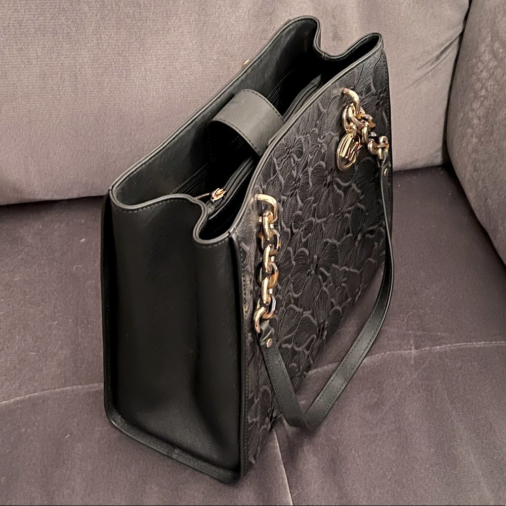 Michael Kors Large Sofia Floral Leather Tote Black - Picture 3 of 9